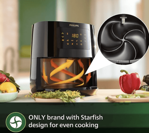 PHILIPS Digital Air Fryer HD9252/90 with Touch Panel, uses up to 90% less fat, 7 Pre-set Menu, 1400W, 4.1 Liter, with Rapid Air Technology (Black), Large - Image 5